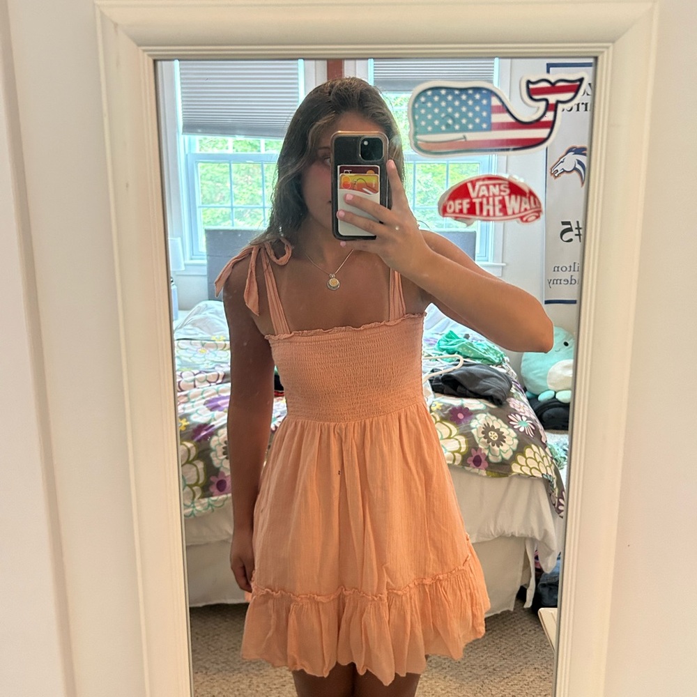 NWT Aerie Peach Smocked Sundress